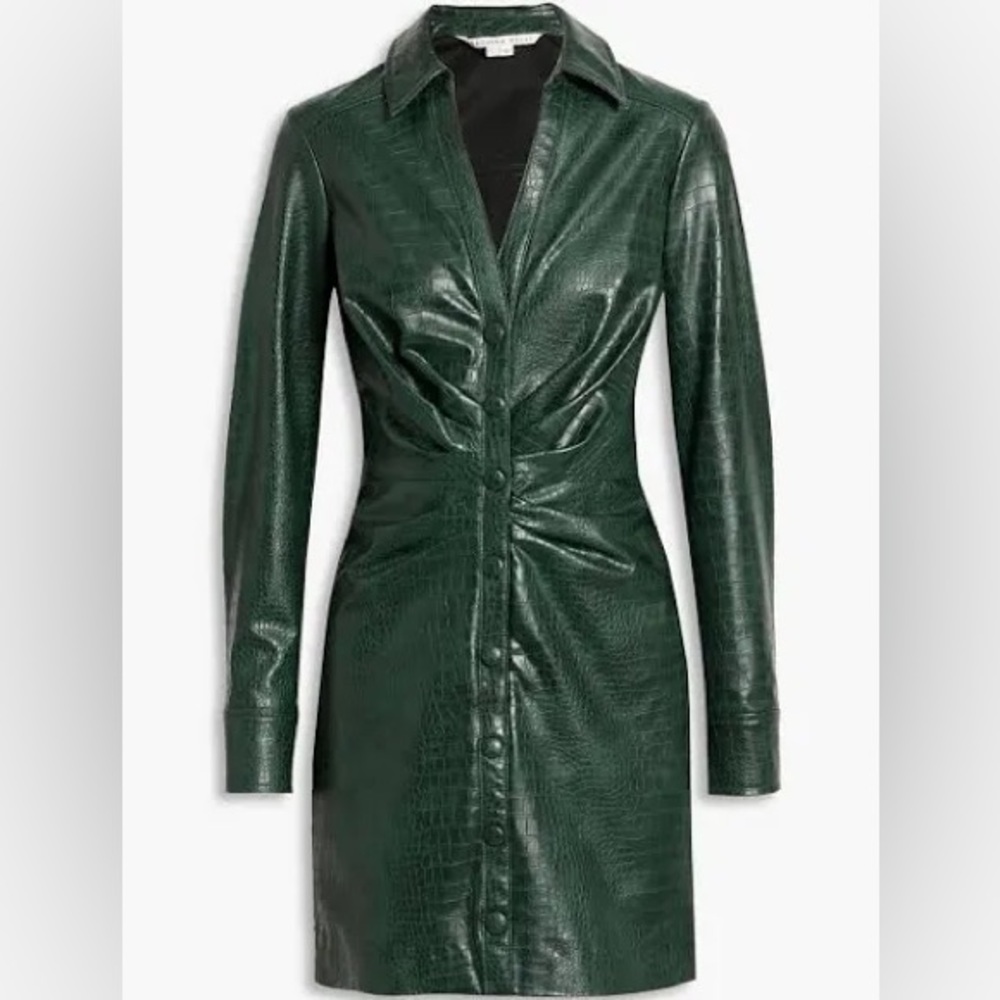 EUC Veronica Beard faux leather crocodile dress